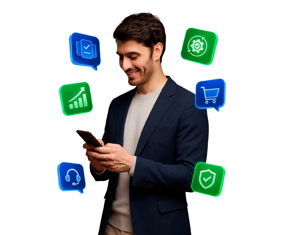 Equipo gestionando conversaciones de WhatsApp con whapi.chat