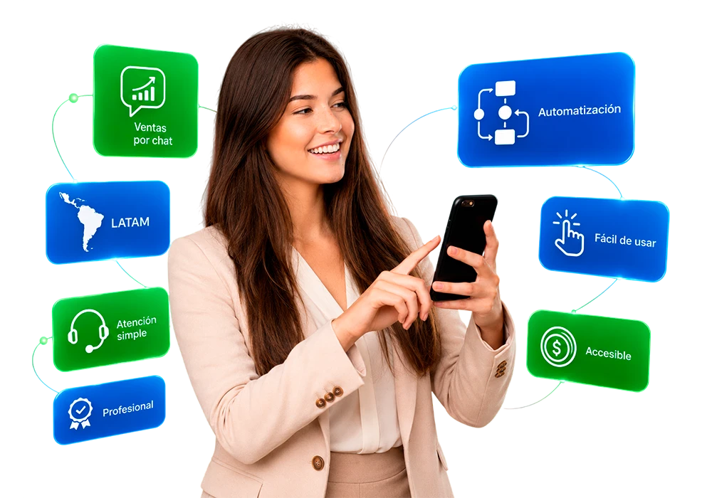 Profesional usando whapi.chat para gestionar conversaciones