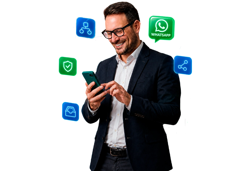 Profesional conectando WhatsApp y herramientas de whapi.chat